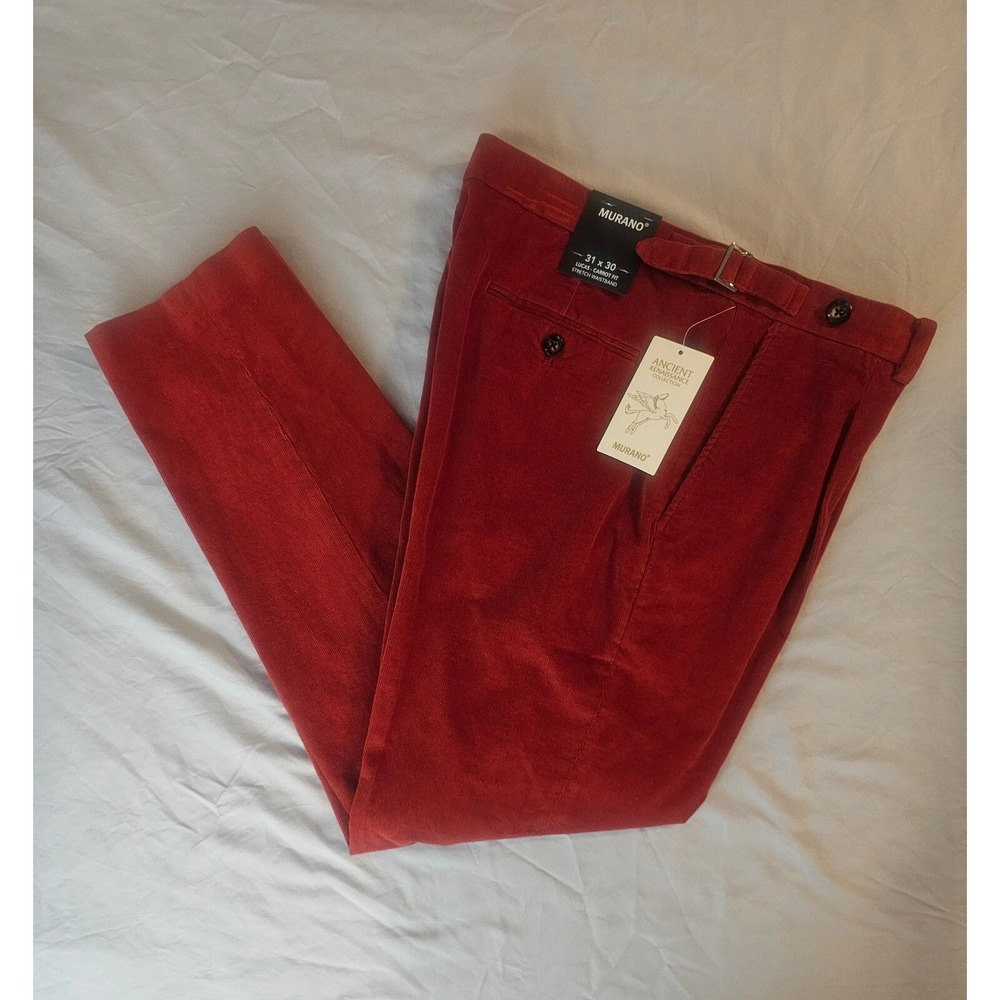 Murano Lucas Ancient Renaissance 31x30 Corduroy Men's Pants  Pleated NWT L468
